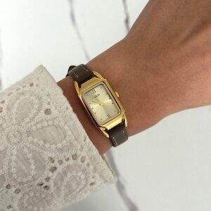 Sku0342 Retro Gold Grey Women Square Watch Bracelet Stainless Steel + gift bag